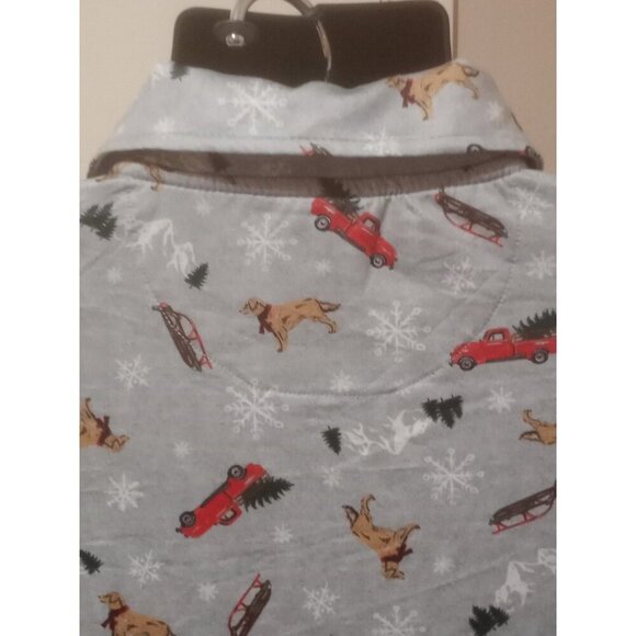 New Chaps Men's 2XL Gray Everyday Performance Stretch Polo Shirt Holiday Print - Picture 9 of 13